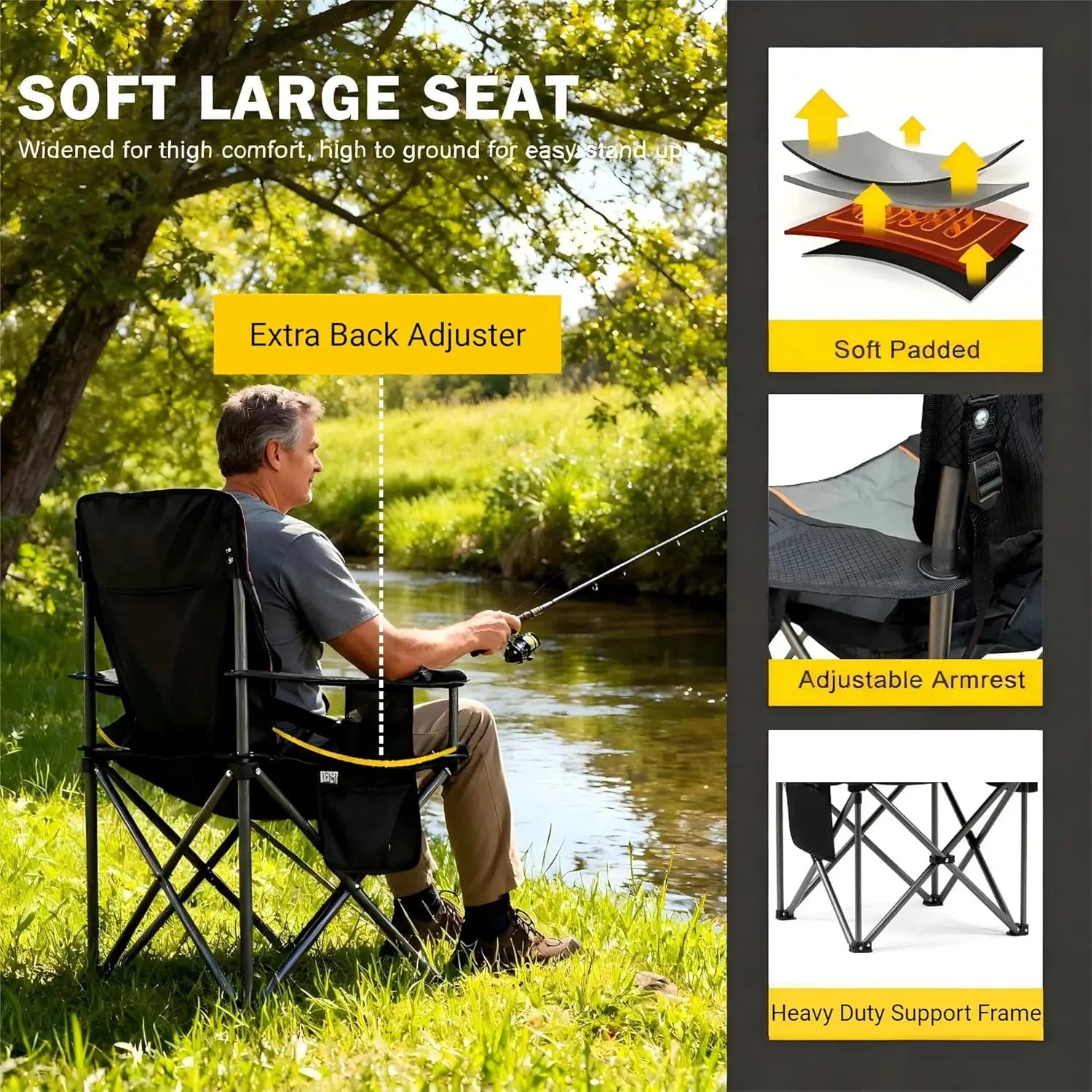 2-Pack Padded Camping Chairs