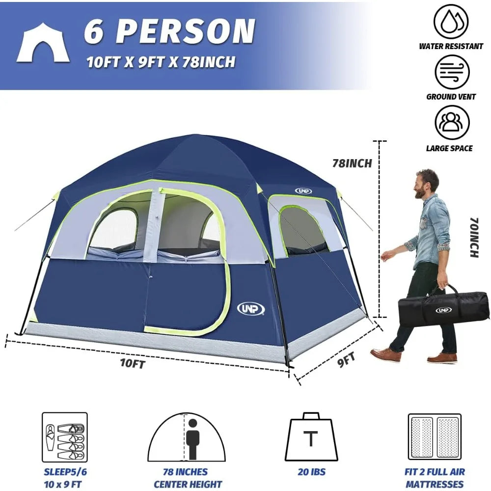 6-Person Family Camping Tent
